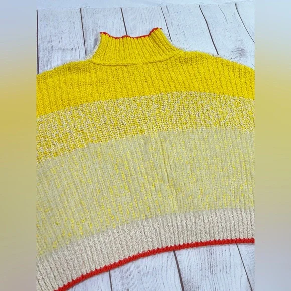 Free People Sunbrite Sweater - Small - women's fuzzy knit yellow cream pullover - Picture 5 of 15